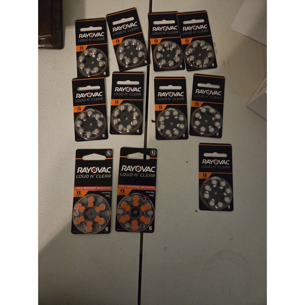Lot of 11 Rayovac Size 13 Hearing Aid Batteries Sealed Exp 2028 Orange
